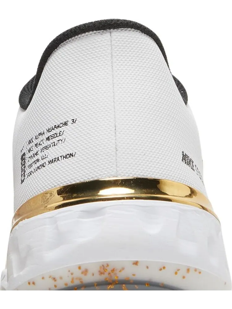 Бутсы Nike Alpha Huarache Elite 3 Low 'White Metallic Gold' — изображение 7 из 8, белый