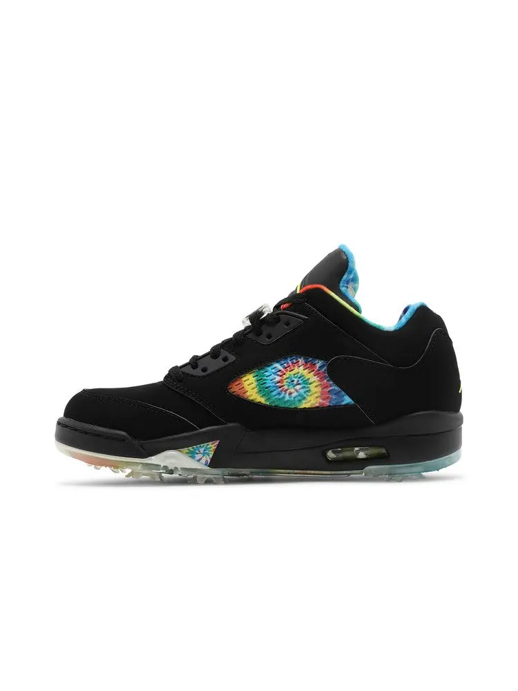 Бутсы Air Jordan Air Jordan 5 Low Golf 'Peace & Love - Black' — изображение 4 из 9, черный/белый