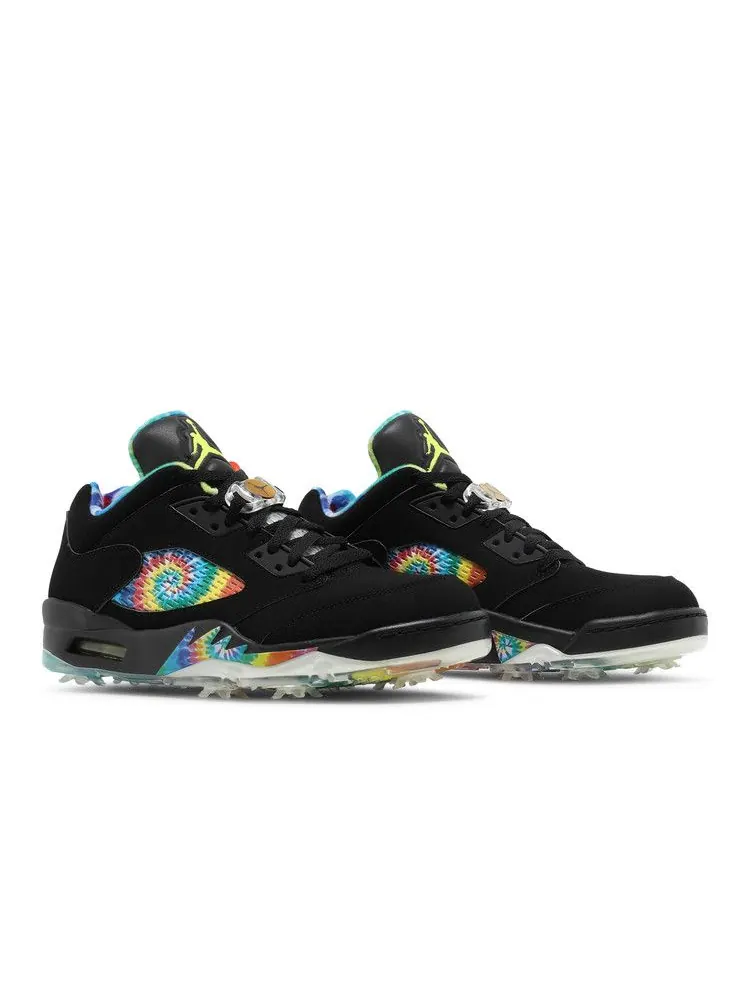 Бутсы Air Jordan Air Jordan 5 Low Golf 'Peace & Love - Black' — изображение 9 из 9, черный/белый
