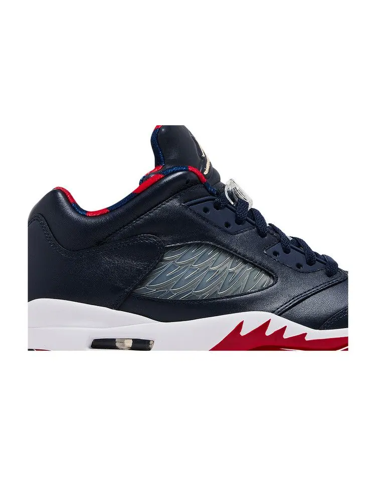 Бутсы Air Jordan Air Jordan 5 Low Golf 'Obsidian Red' — изображение 3 из 9, золотистый/белый