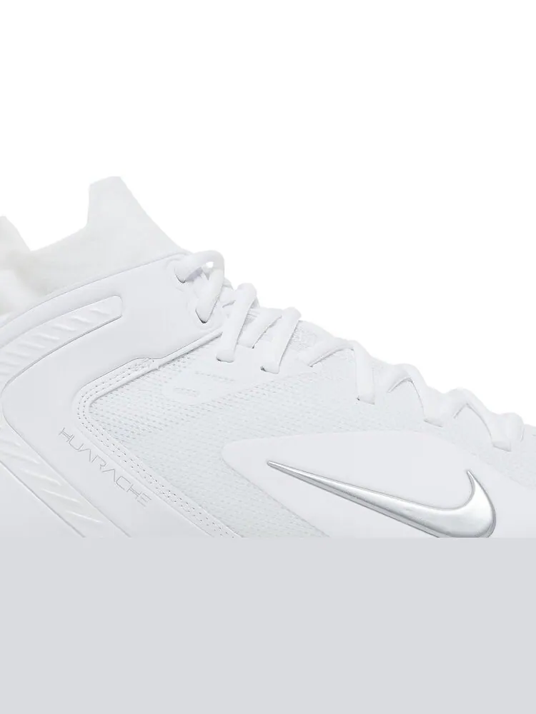 Бутсы Nike Alpha Huarache 8 Elite 'White Metallic Silver' — изображение 2 из 8, белый