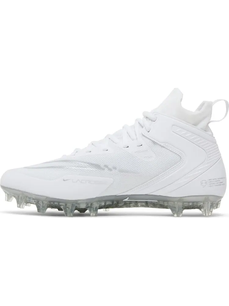 Бутсы Nike Alpha Huarache 8 Elite 'White Metallic Silver' — изображение 3 из 8, белый