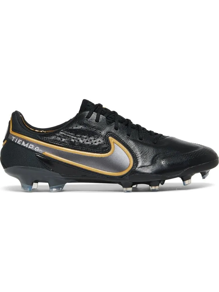 Бутсы Nike Tiempo Legend 9 Elite FG 'Black Metallic Gold' — изображение 1 из 8, черный