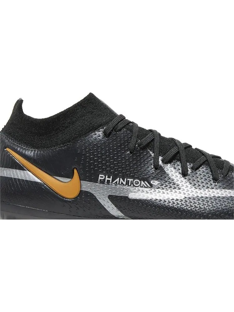 Бутсы Nike Phantom GT2 DF Elite FG 'Black Metallic Gold' — изображение 2 из 8, черный