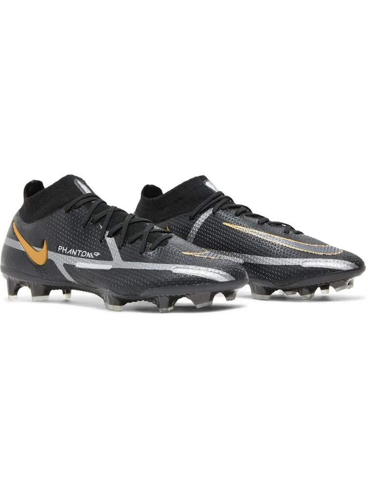 Бутсы Nike Phantom GT2 DF Elite FG 'Black Metallic Gold' — изображение 8 из 8, черный