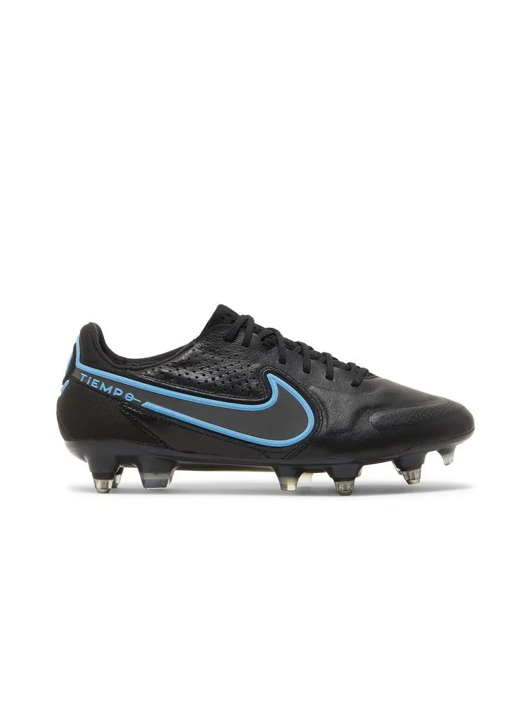 Бутсы Nike Tiempo Legend 9 Elite SG Pro AC 'Black Blue Hero' — изображение 2 из 9, черный/серый/черный