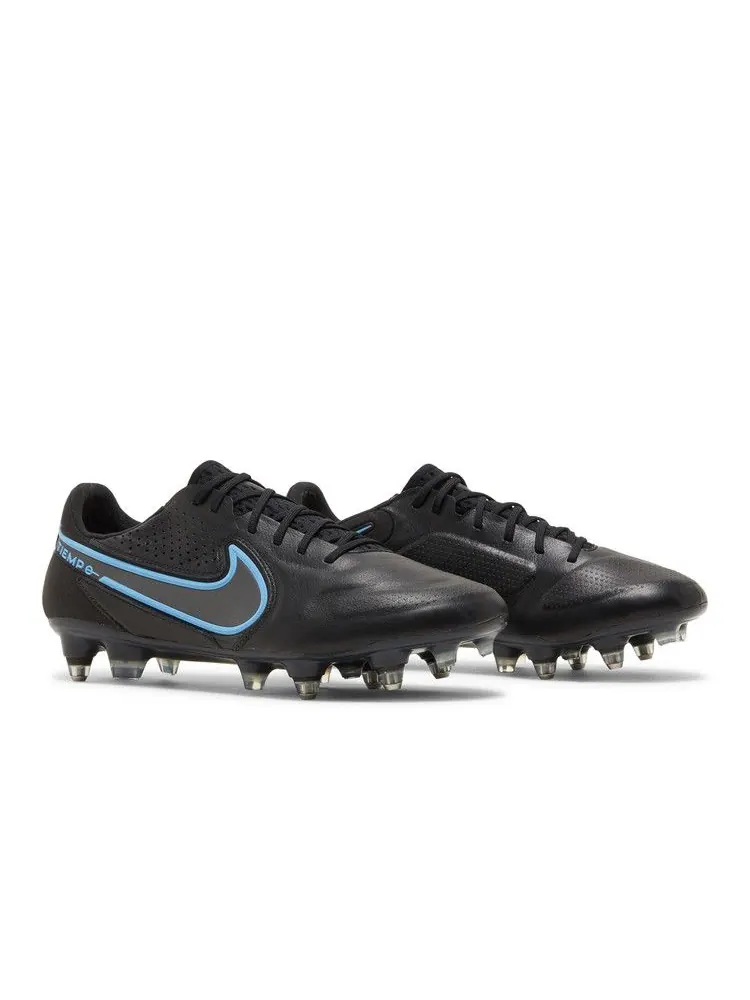 Бутсы Nike Tiempo Legend 9 Elite SG Pro AC 'Black Blue Hero' — изображение 9 из 9, черный/серый/черный