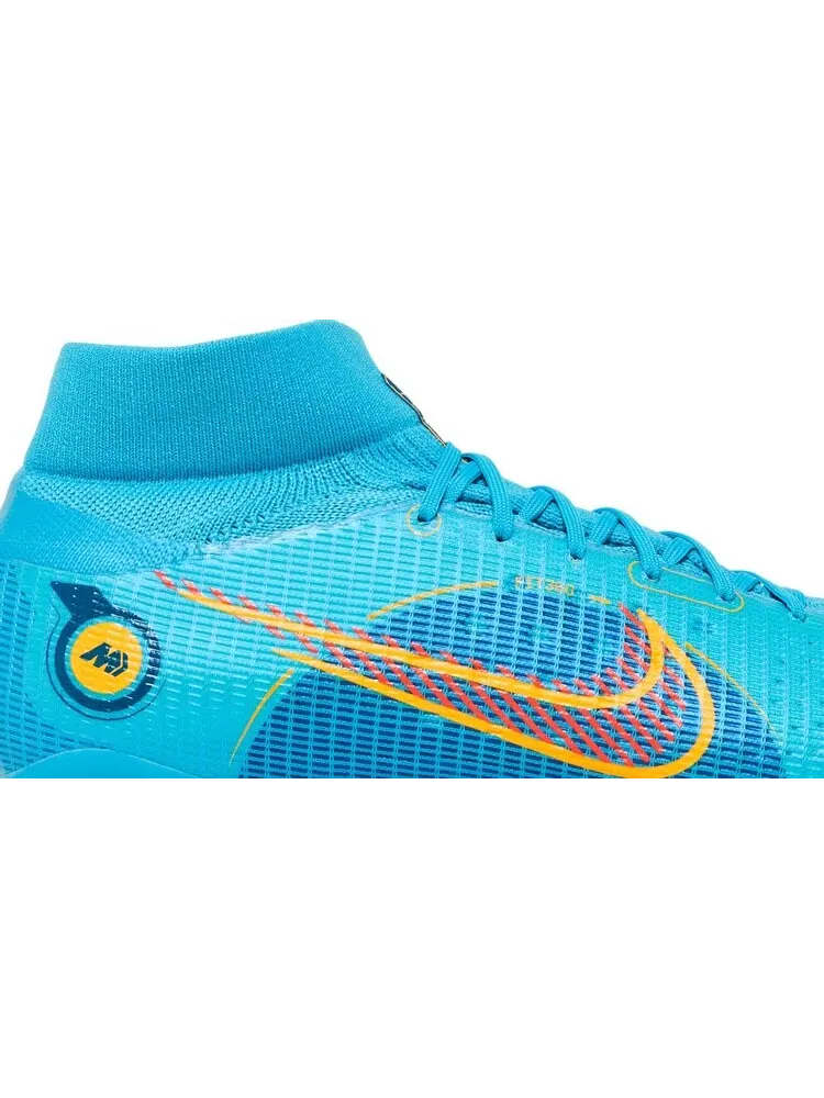 Бутсы Nike Mercurial Superfly 8 Pro FG 'Chlorine Blue Laser Orange' — изображение 2 из 8, синий