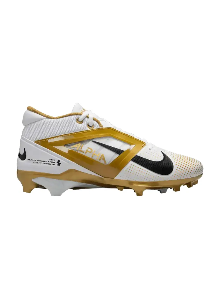 Бутсы Nike Alpha Menace 4 Pro 'White Metallic Gold Black' — изображение 1 из 1