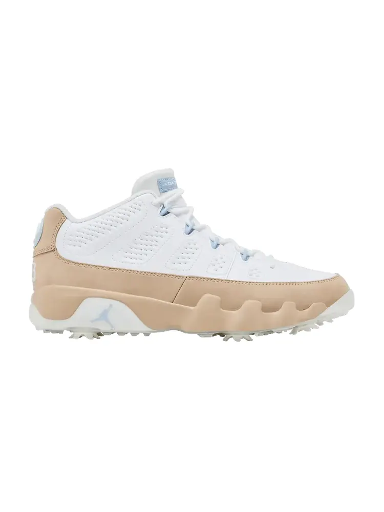 Бутсы Air Jordan Air Jordan 9 Low Golf 'White Linen' — изображение 1 из 9, белый/светлый синий