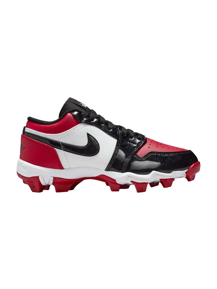 Бутсы Air Jordan Jordan 1 Low Cleat GS 'Bred Toe' — изображение 1 из 1, красный/белый/черный