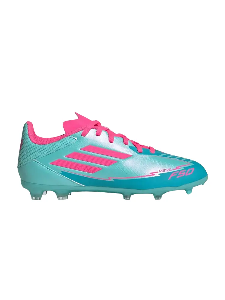Бутсы adidas Messi Adizero F50 League FG MG K 'La Vida Tropical Pack' — изображение 1 из 1, голубой/розовый/голубой