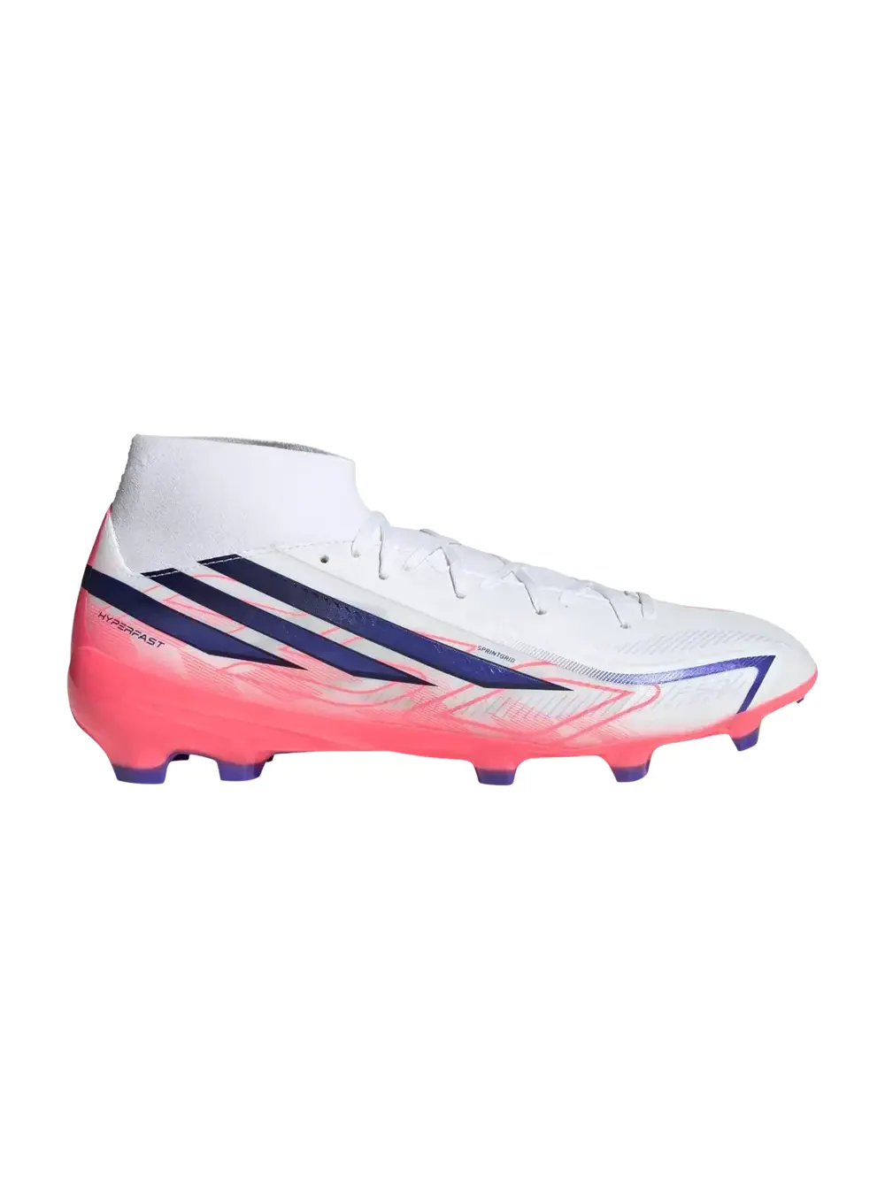 Бутсы Adidas F50 Hyperfast League Mid FG — изображение 1 из 1, белый/фиолетовый