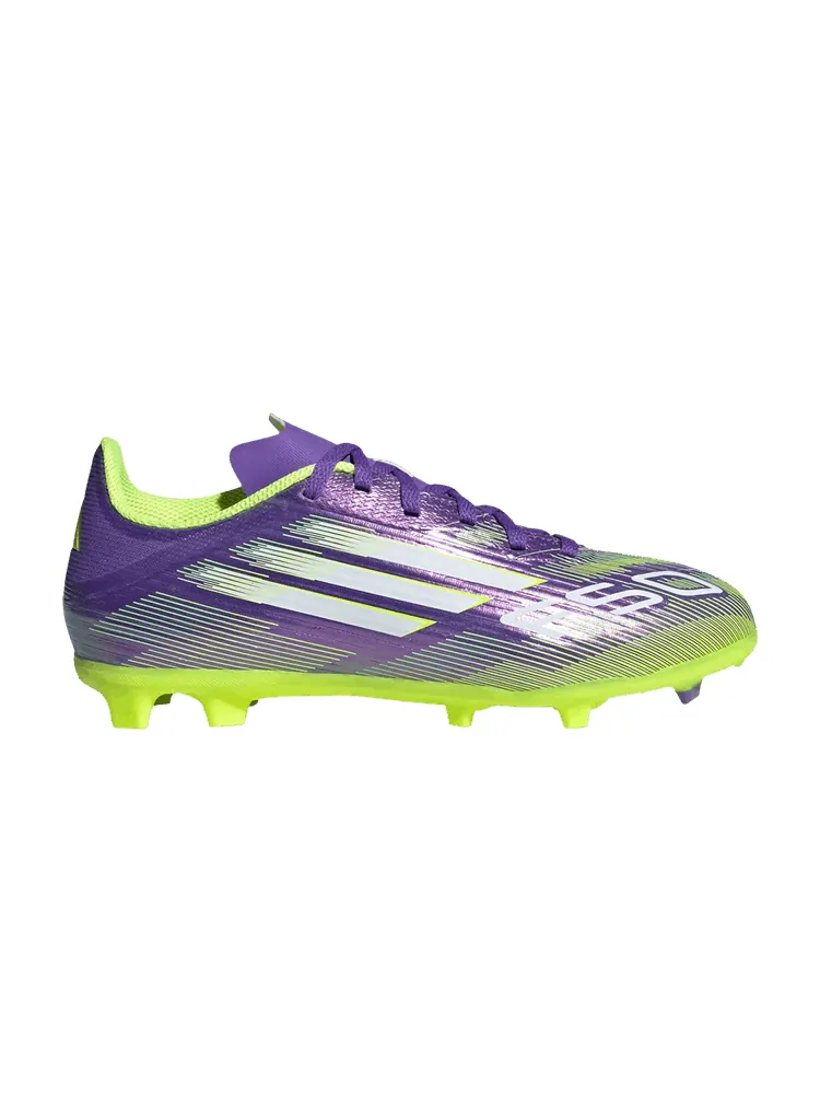 Бутсы adidas Adizero F50 League FG MG K 'Radiant Blaze Pack' — изображение 1 из 1, фиолетовый/белый