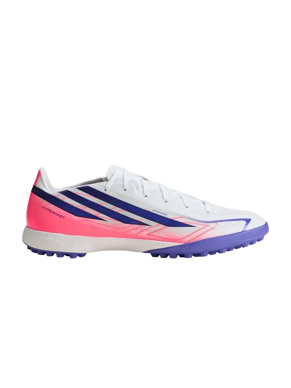 Бутсы Adidas F50 Hyperfast League TF — изображение 1 из 1, белый/фиолетовый