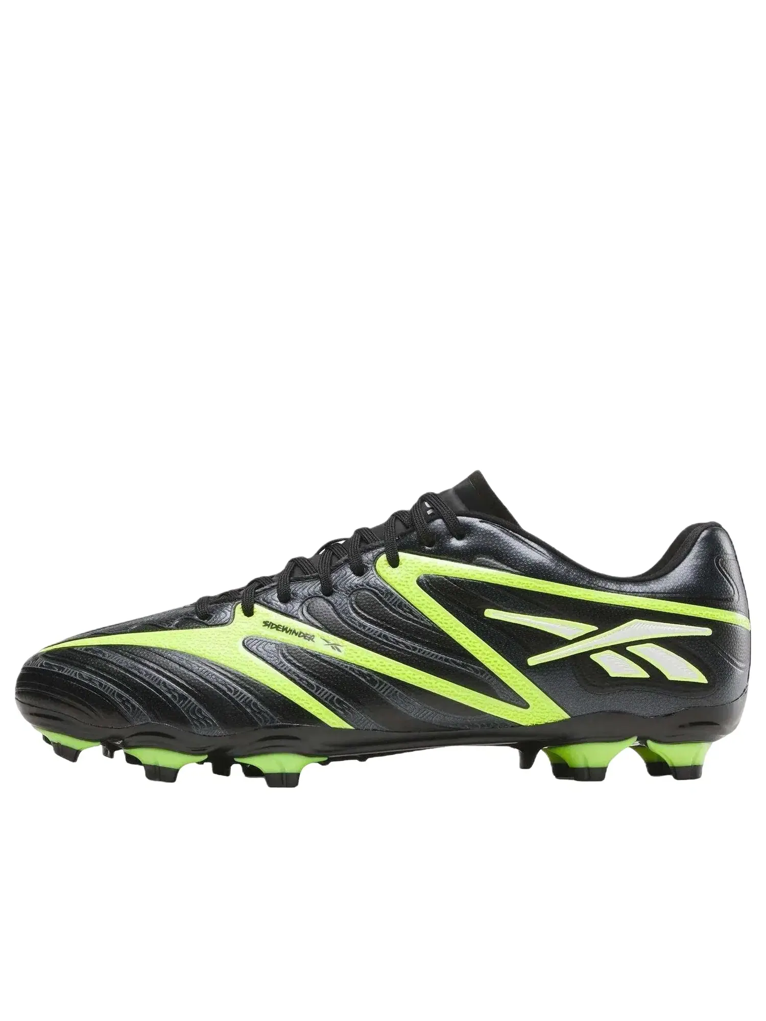 Мужские кроссовки для американского футбола Reebok Sidewinder 26 League Fg Black Digital Lime — изображение 1 из 6, черный