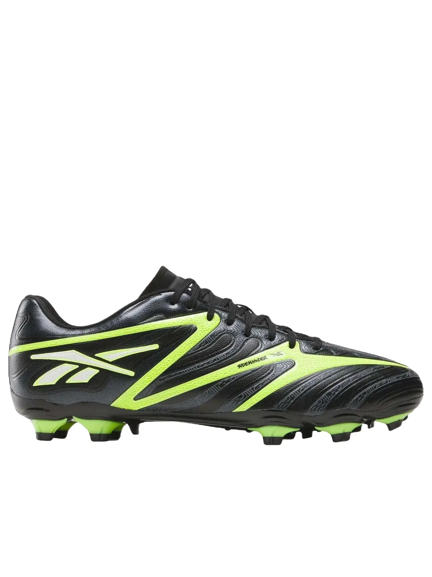 Мужские кроссовки для американского футбола Reebok Sidewinder 26 League Fg Black Digital Lime — изображение 2 из 6, черный
