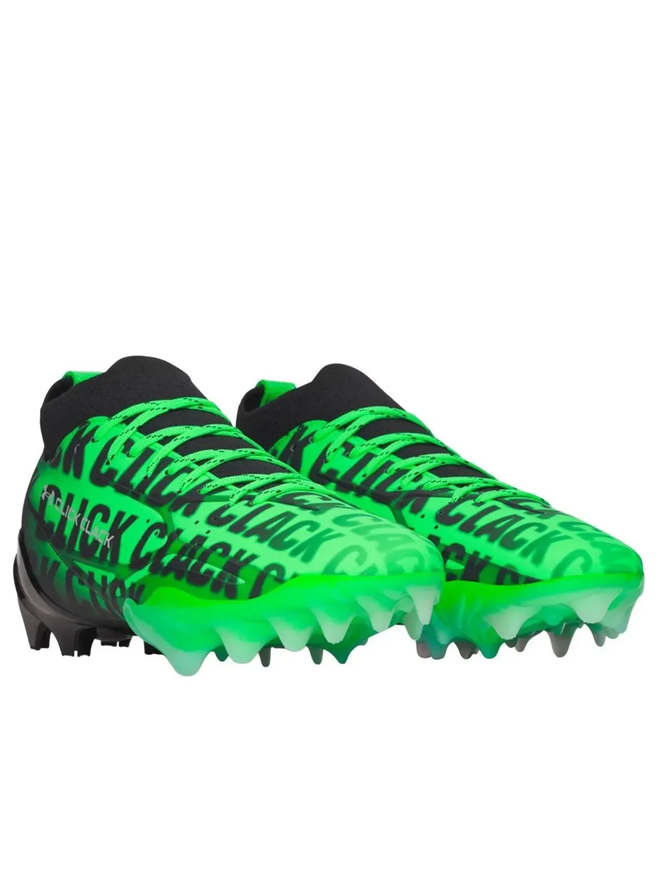 Бутсы футбольные Under Armour Spotlight Pro PTH 'Green Energy Black Metallic Silver' — изображение 2 из 5, зеленый