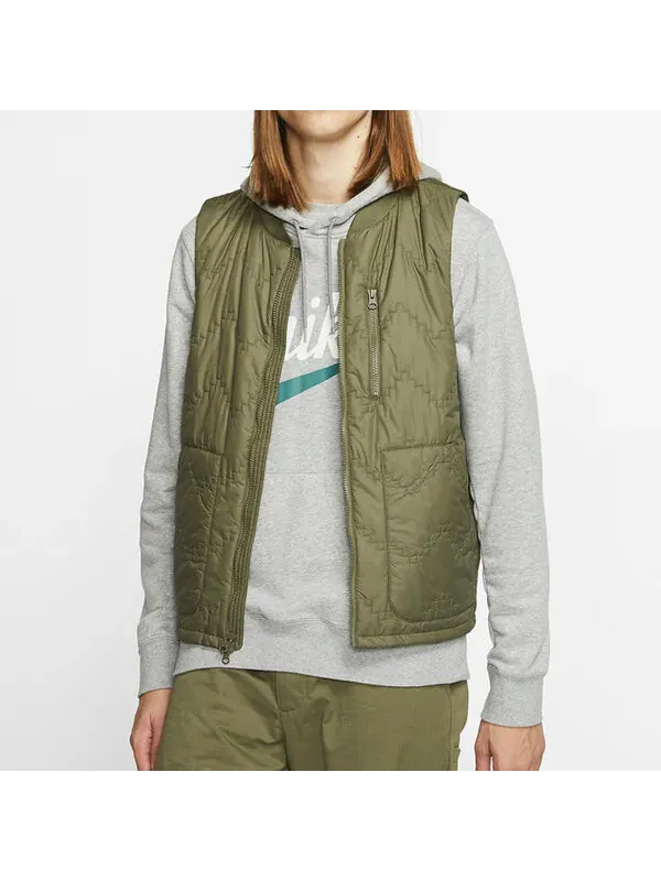 Куртка sb skateboard stay warm vest sports hooded jacket green Nike — 4