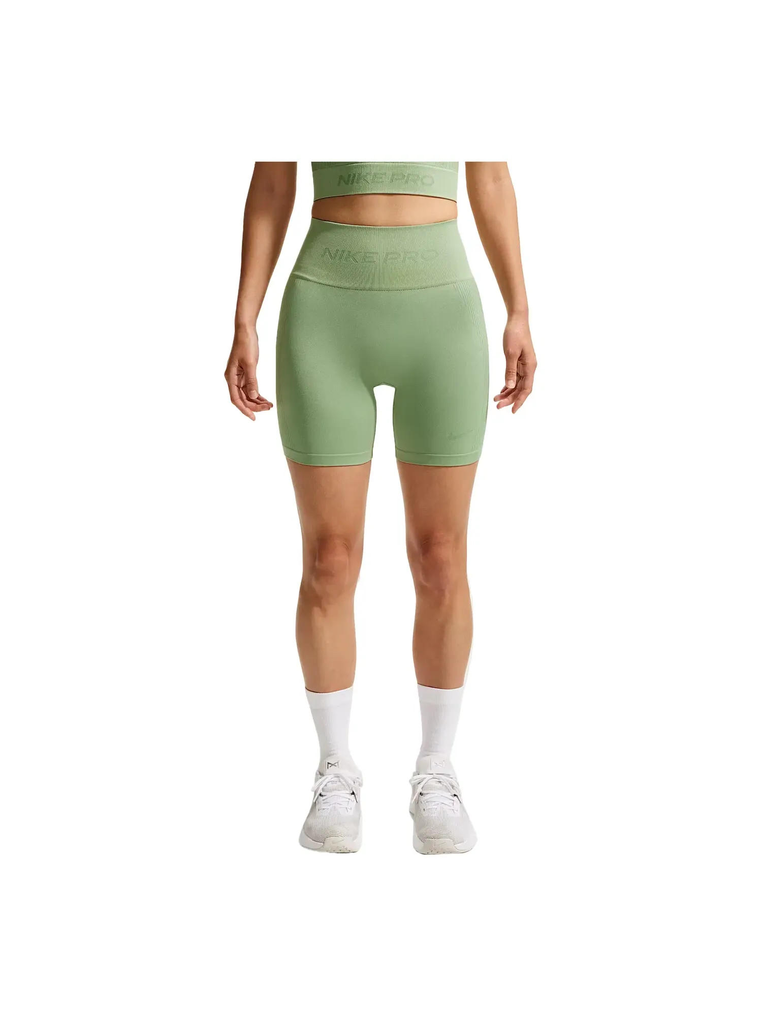 Велосипедные шорты Nike Pro Seamless Dri-Fit с высокой талией, длина 5 дюймов — 1