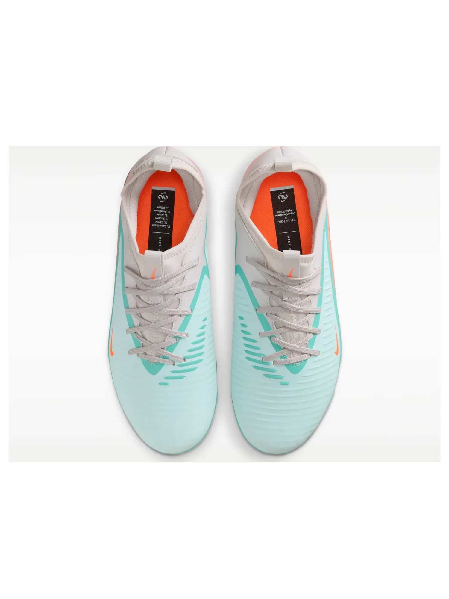 Бутсы футбольные (GS) Nike United Jr. Phantom 6 Low Academy FG/MG 'Pistachio Frost Hyper Orange' — изображение 2 из 6