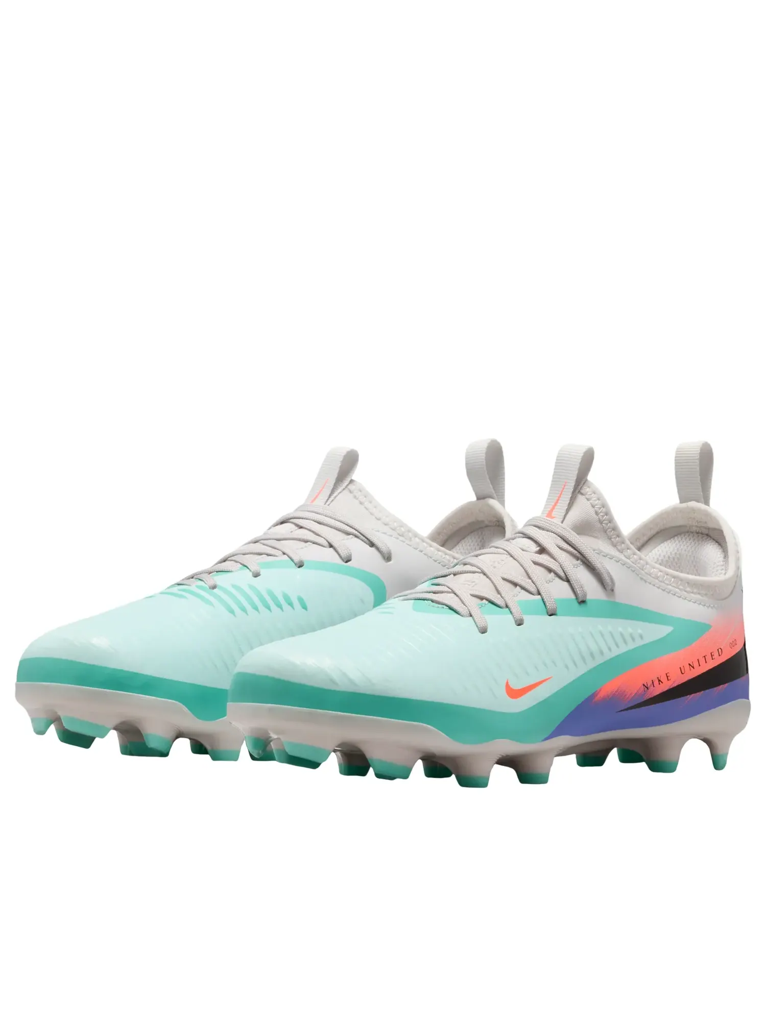 Бутсы футбольные (GS) Nike United Jr. Phantom 6 Low Academy FG/MG 'Pistachio Frost Hyper Orange' — изображение 4 из 6