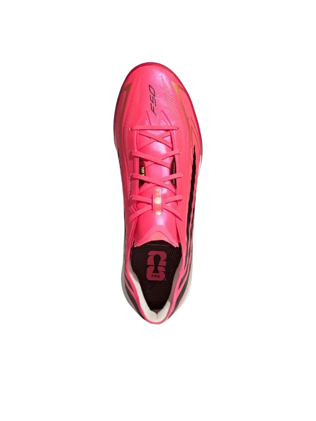 Мужские бутсы с шнуровкой F50 Solar Turbo Black Gold Metallic Adidas — изображение 4 из 5, красный