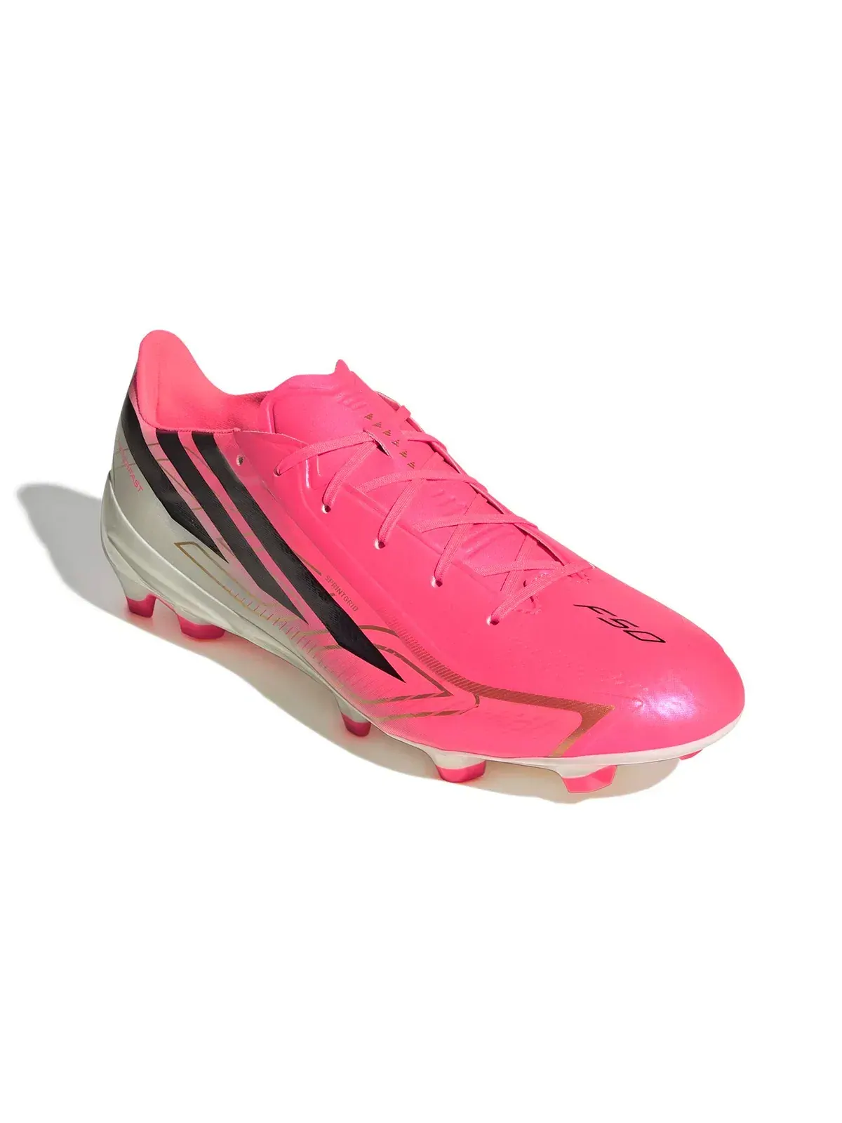 Мужские бутсы для футбола с принтом F50 Hyperfast League FG Adidas — изображение 2 из 5, розовый