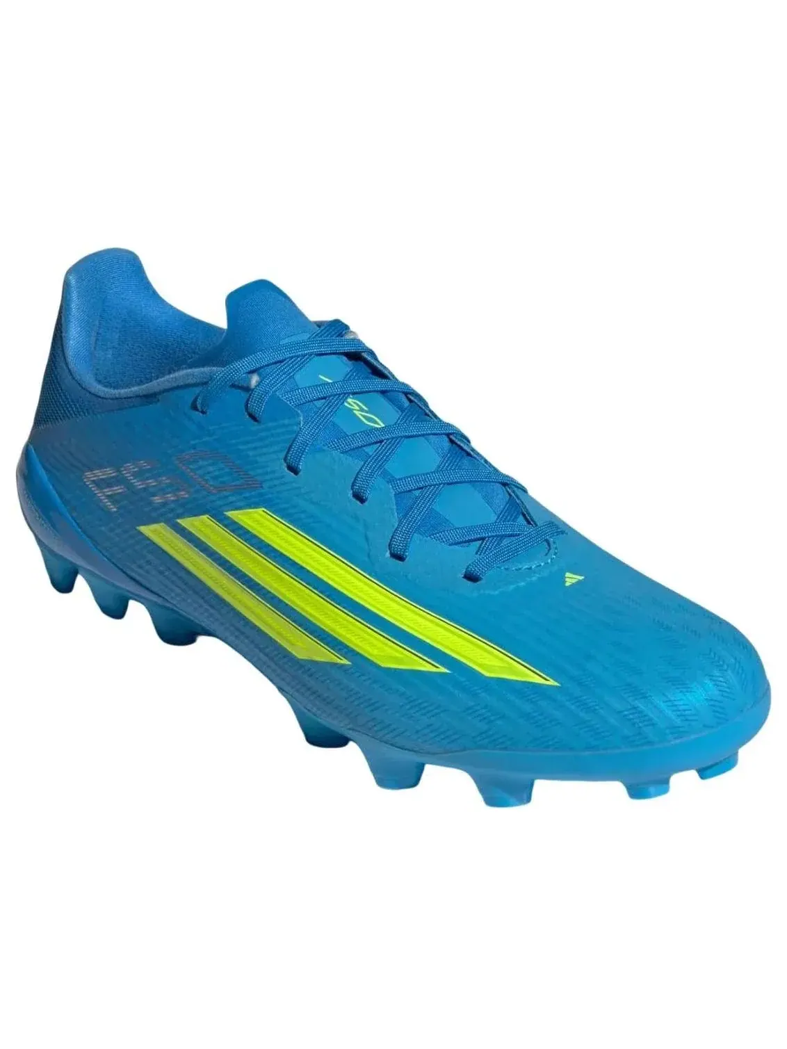Бутсы футбольные Adidas F50 League AG 'Lucid Ray Blue Solar Yellow' — изображение 4 из 5, синий