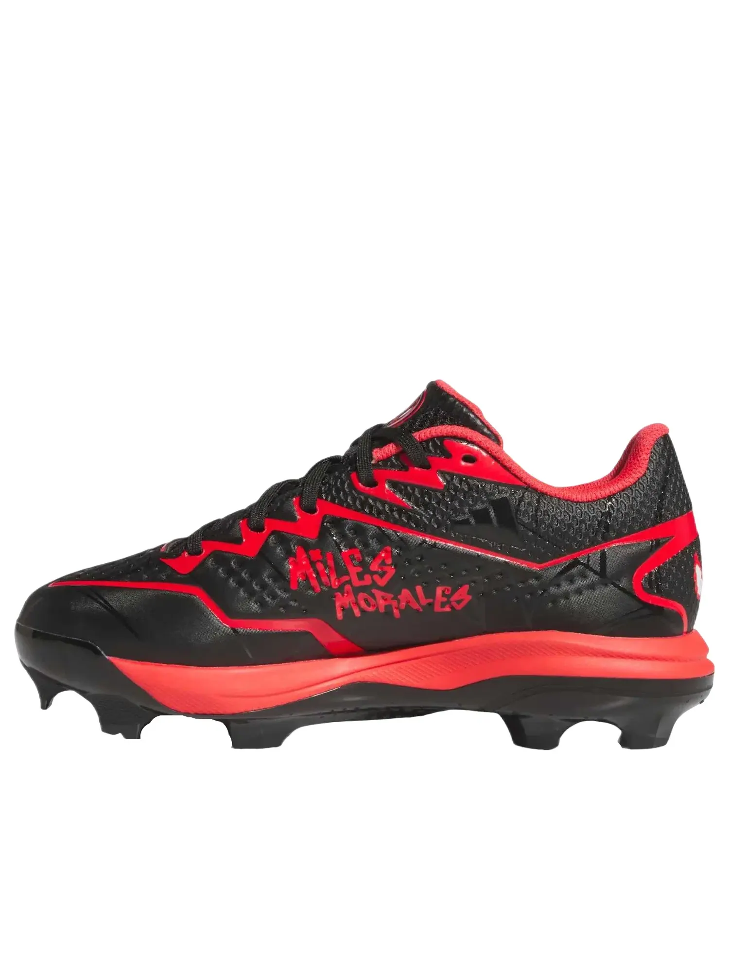 Детские кроссовки для бейсбола с шнуровкой Adizero Electric Miles Morales Adidas — изображение 6 из 6, черный