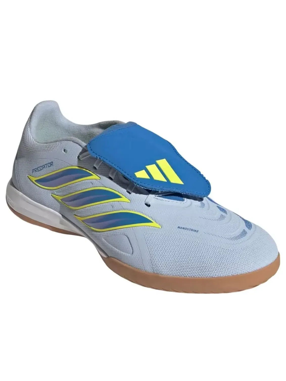 Бутсы футбольные Adidas Predator League Fold-Over Tongue IC 'Crystal Sky Ray Blue Solar Yellow' — изображение 4 из 5, синий