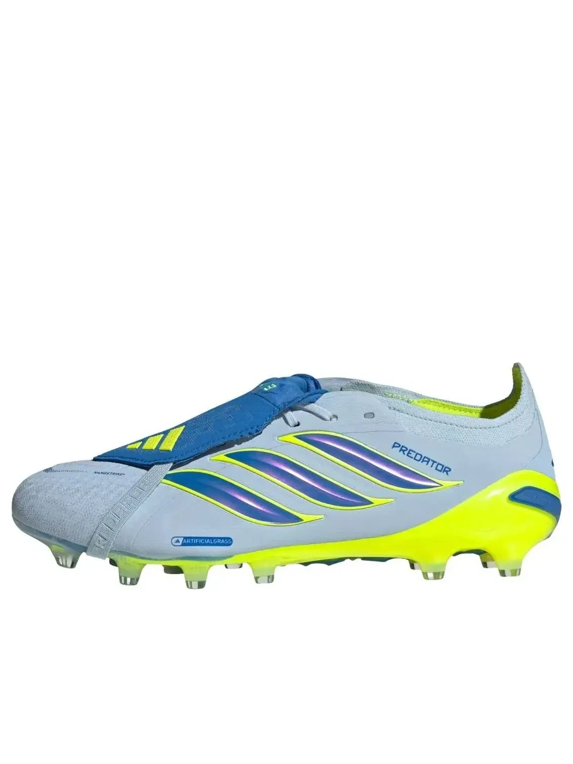 Бутсы футбольные Adidas Predator Elite Fold-Over Tongue AG 'Crystal Sky Ray Blue Solar Yellow' — изображение 1 из 5, синий