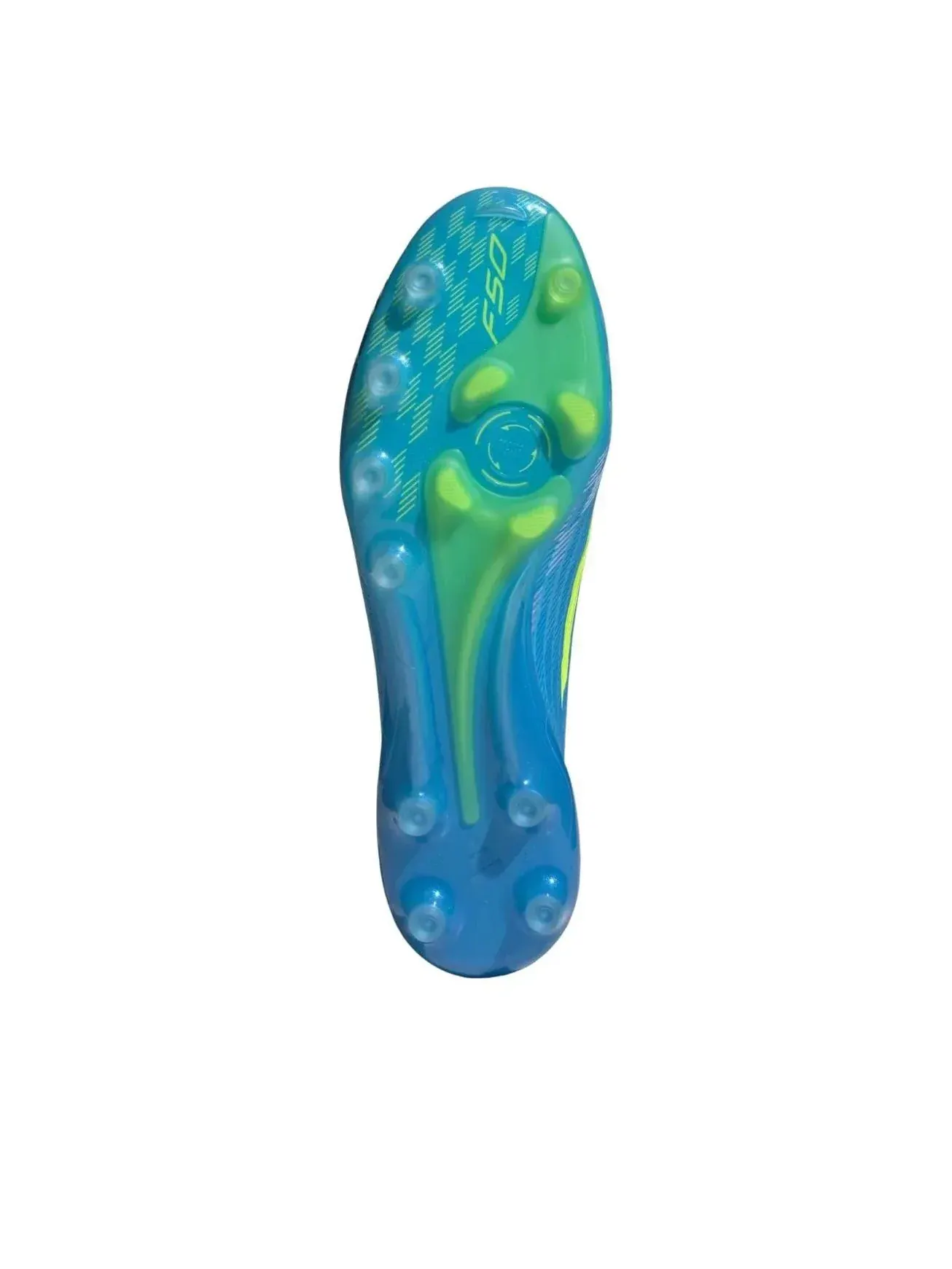 Бутсы футбольные Adidas F50 Elite AG 'Lucid Ray Blue Solar Yellow' — изображение 3 из 5, синий