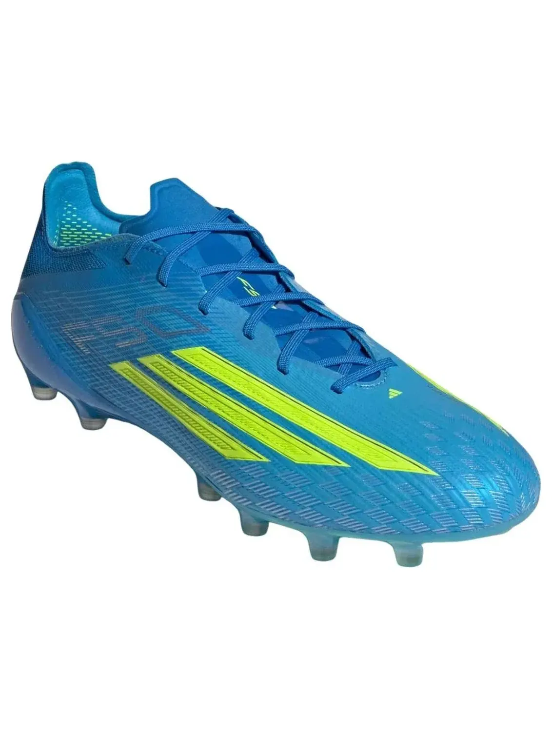 Бутсы футбольные Adidas F50 Elite AG 'Lucid Ray Blue Solar Yellow' — изображение 4 из 5, синий