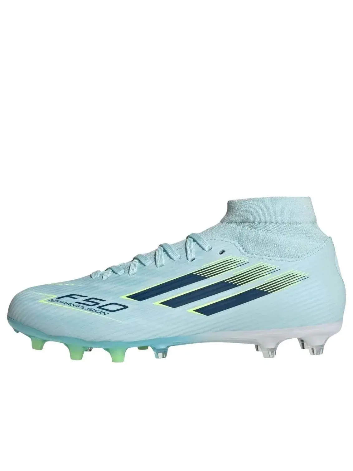 Кроссовки Adidas F50 Sparkfusion League Mid Cut FG/AG 'Almost Blue Dusky Petrol' JR8998 — изображение 1 из 5, синий