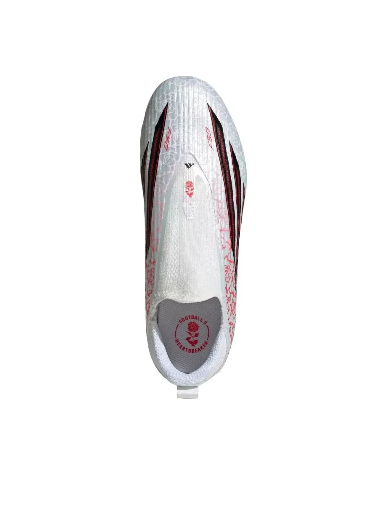 Бутсы футбольные (PS) Adidas F50 League Laceless FG 'White Black Lucid Red' — изображение 2 из 5, белый