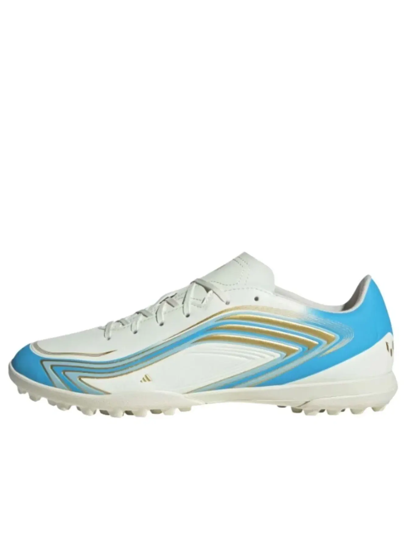 Мужские бутсы для футбола с шнуровкой кожаные F50 Ivory Semi Blue Burst Icey Blue Adidas — изображение 1 из 6, белый