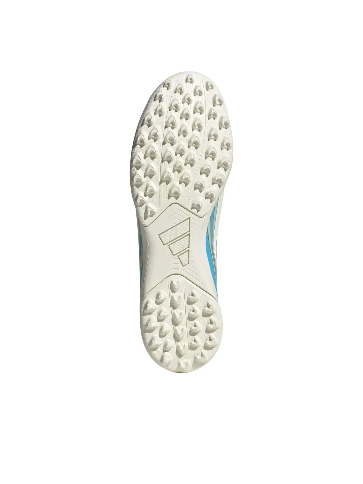 Мужские бутсы для футбола с шнуровкой кожаные F50 Ivory Semi Blue Burst Icey Blue Adidas — изображение 5 из 6, белый