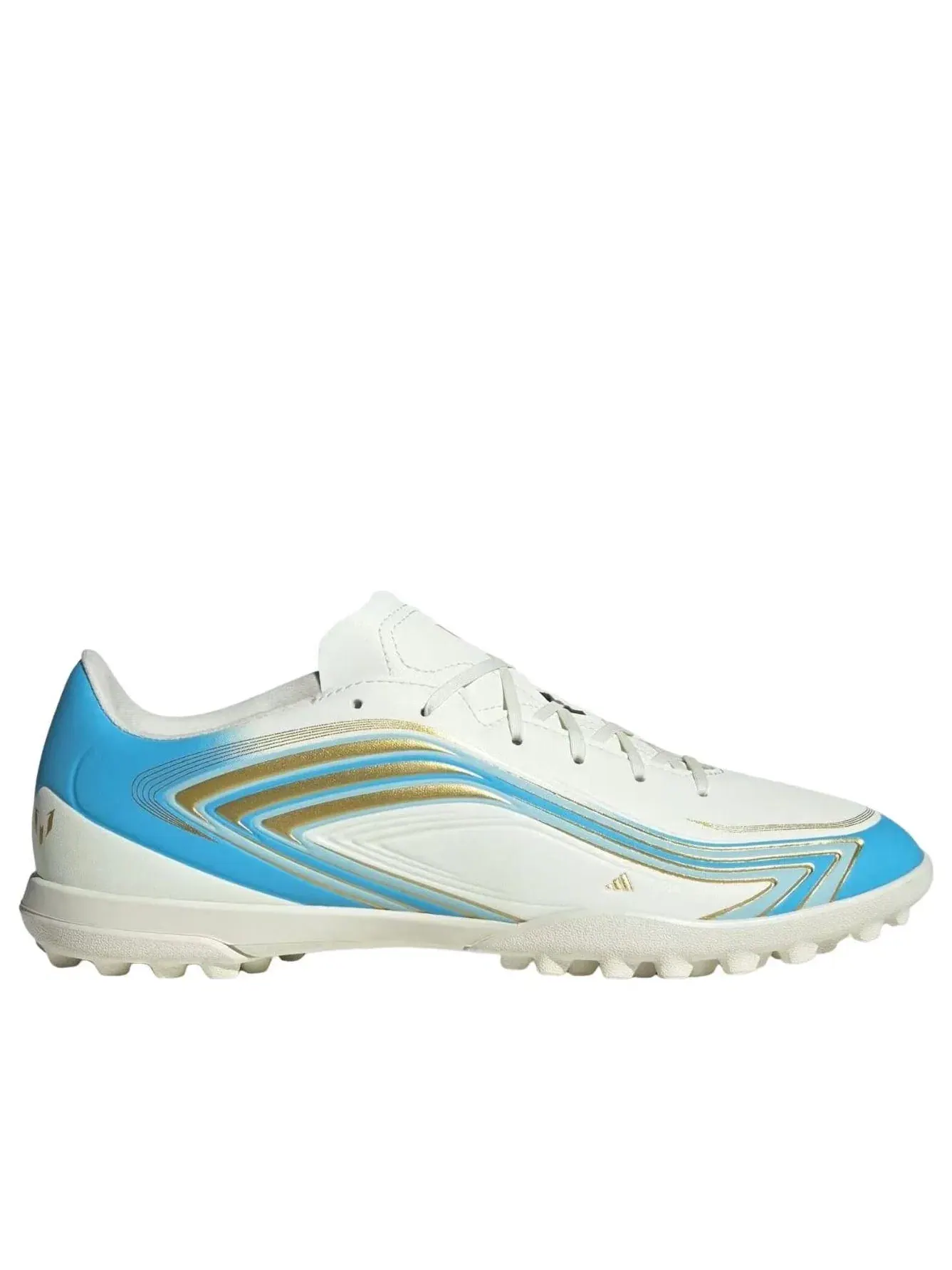 Мужские бутсы для футбола с шнуровкой кожаные F50 Ivory Semi Blue Burst Icey Blue Adidas — изображение 6 из 6, белый