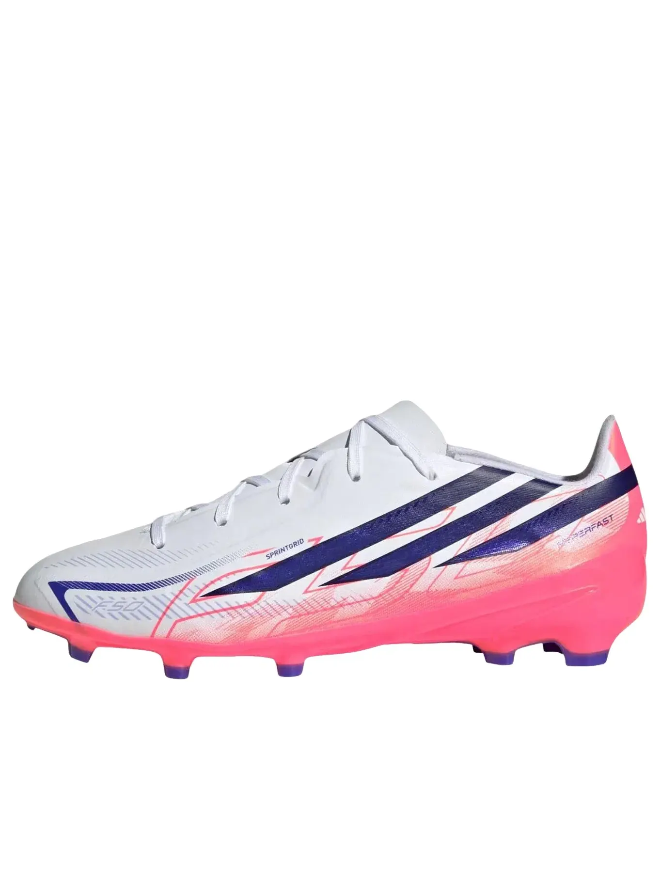Детские бутсы для футбола с шнуровкой F50 Hyperfast League FG Adidas — изображение 1 из 6, белый