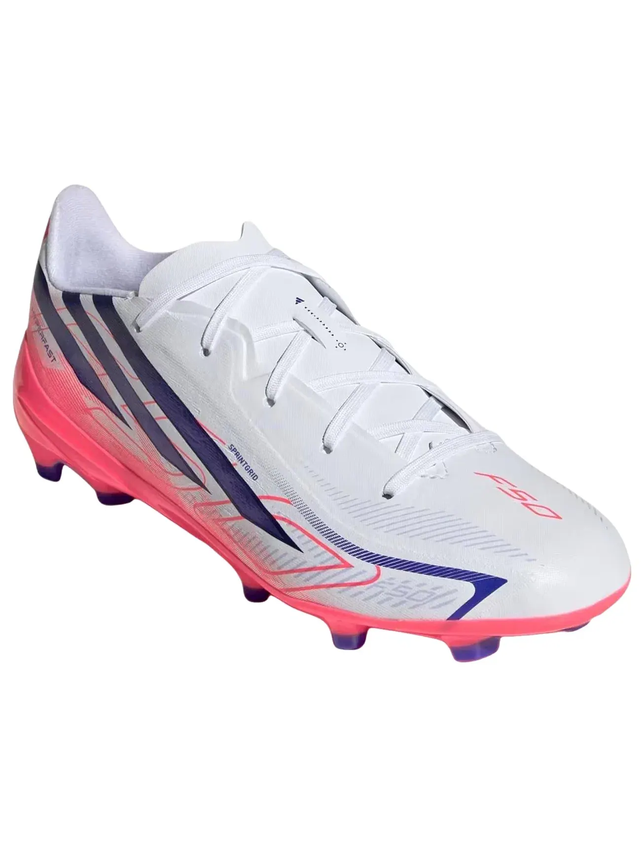 Детские бутсы для футбола с шнуровкой F50 Hyperfast League FG Adidas — изображение 3 из 6, белый
