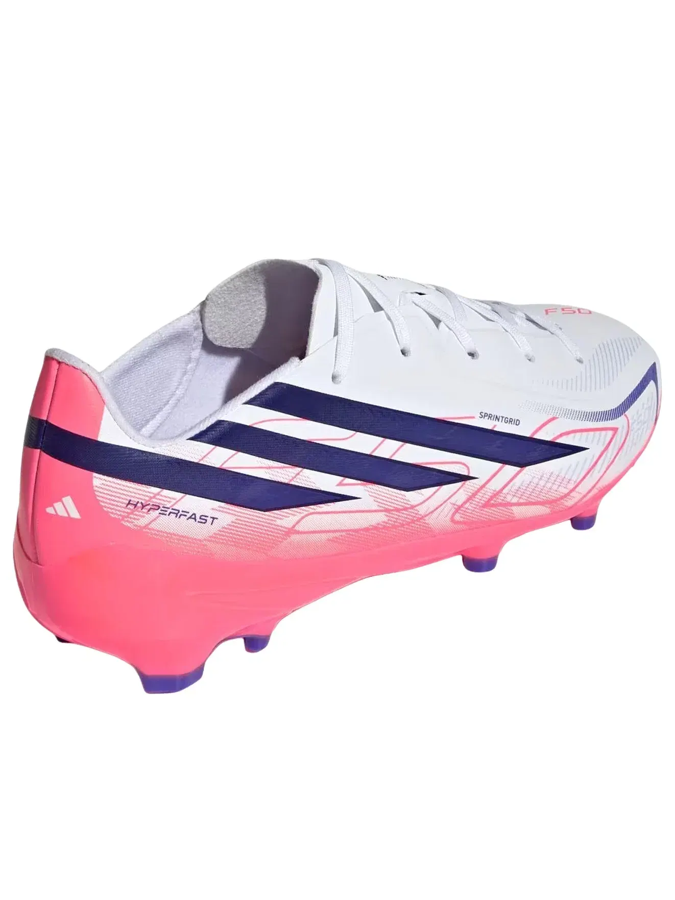Детские бутсы для футбола с шнуровкой F50 Hyperfast League FG Adidas — изображение 5 из 6, белый