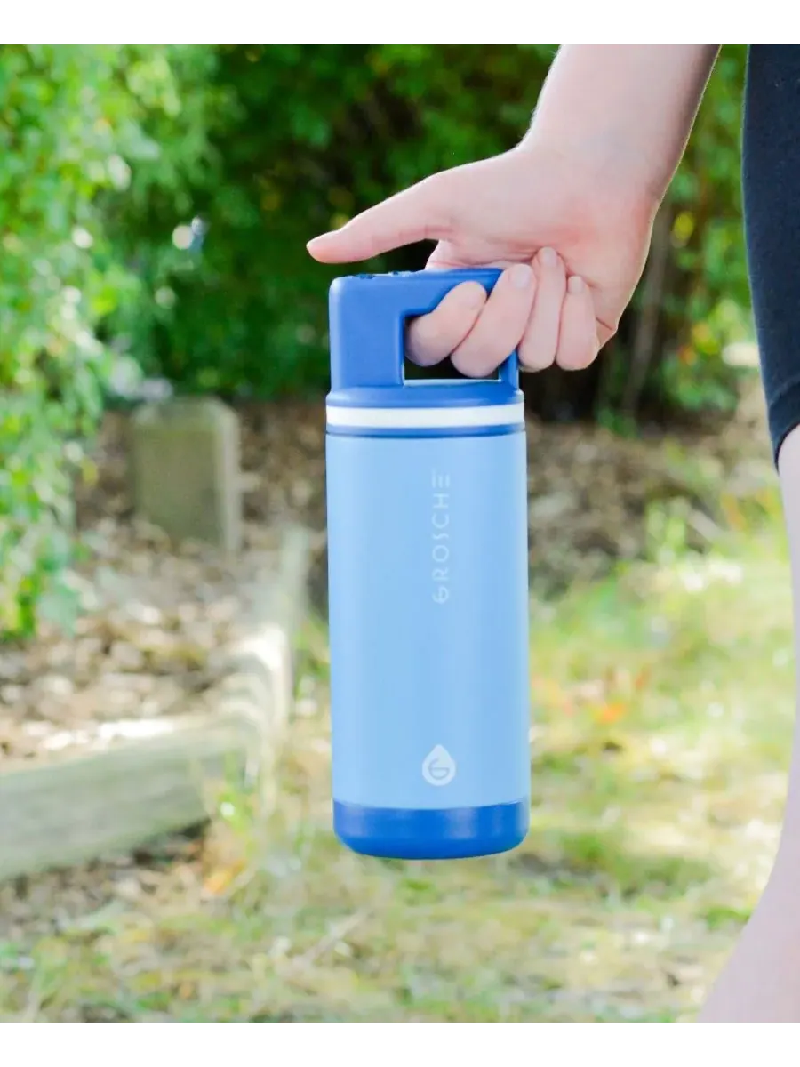 Детская термобутылка Alpine Flip 'N Sip с трубочкой, 2 шт Grosche — изображение 7 из 9, синий/зеленый