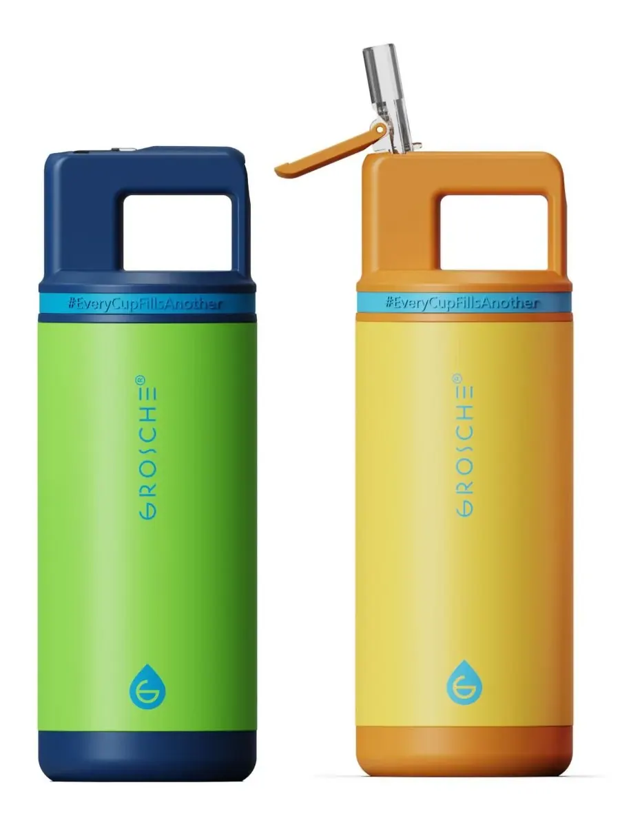Детская термобутылка Alpine Flip 'N Sip с трубочкой, 2 шт Grosche