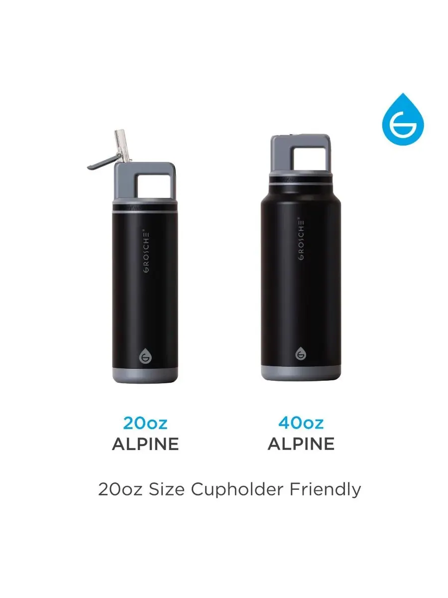 Термос Alpine Flip 'N Sip с трубочкой, 2 шт., 0,6 л + 1 л Grosche — изображение 9 из 10, розовый
