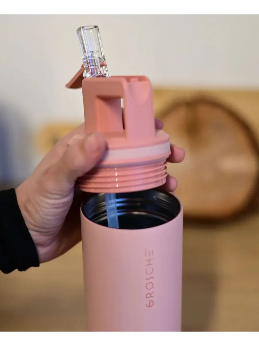 Термос Alpine Flip 'N Sip с трубочкой, 2 шт., 0,6 л + 1 л Grosche — изображение 10 из 10, белый