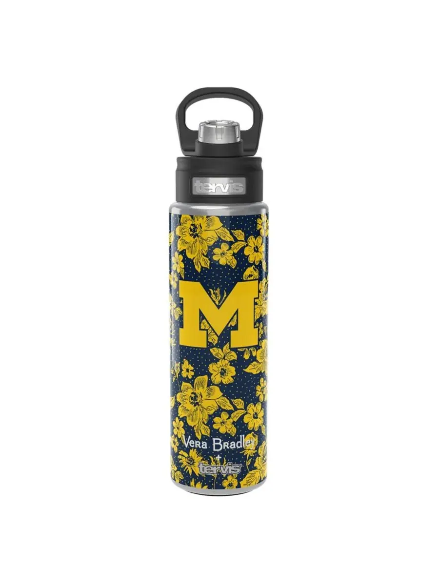 Бутылка Tervis Michigan Wolverines объемом 680 г с широким горлышком и роскошной крышкой Vera — желтый