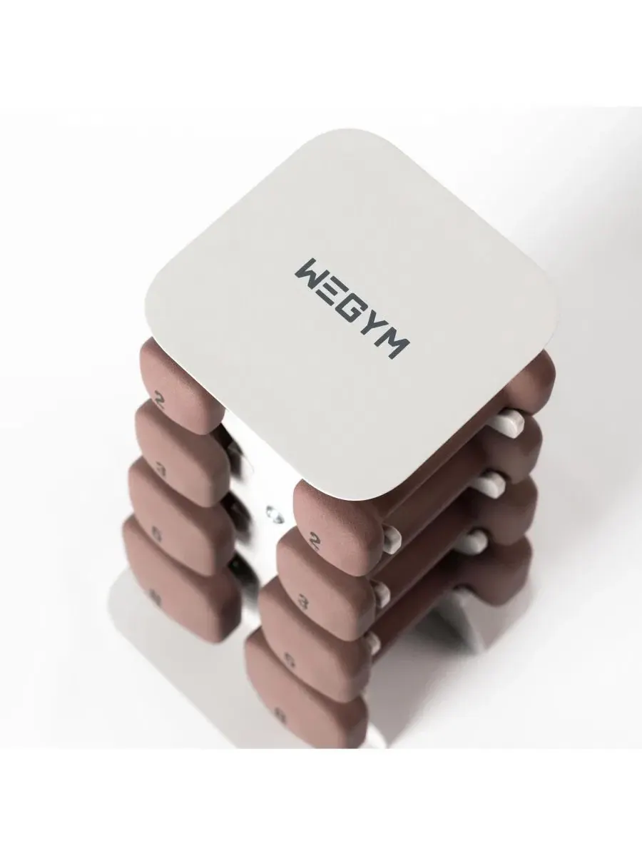 Полный комплект гантелей SafeGrip с подставкой для подсветки Wegym — изображение 5 из 5, серый