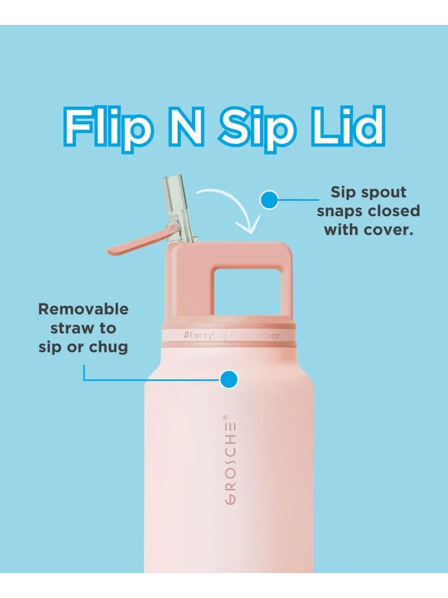 Термос Alpine Flip 'N Sip с трубочкой, герметичный, 1,2 литра (1 л) Grosche — изображение 9 из 10, черный