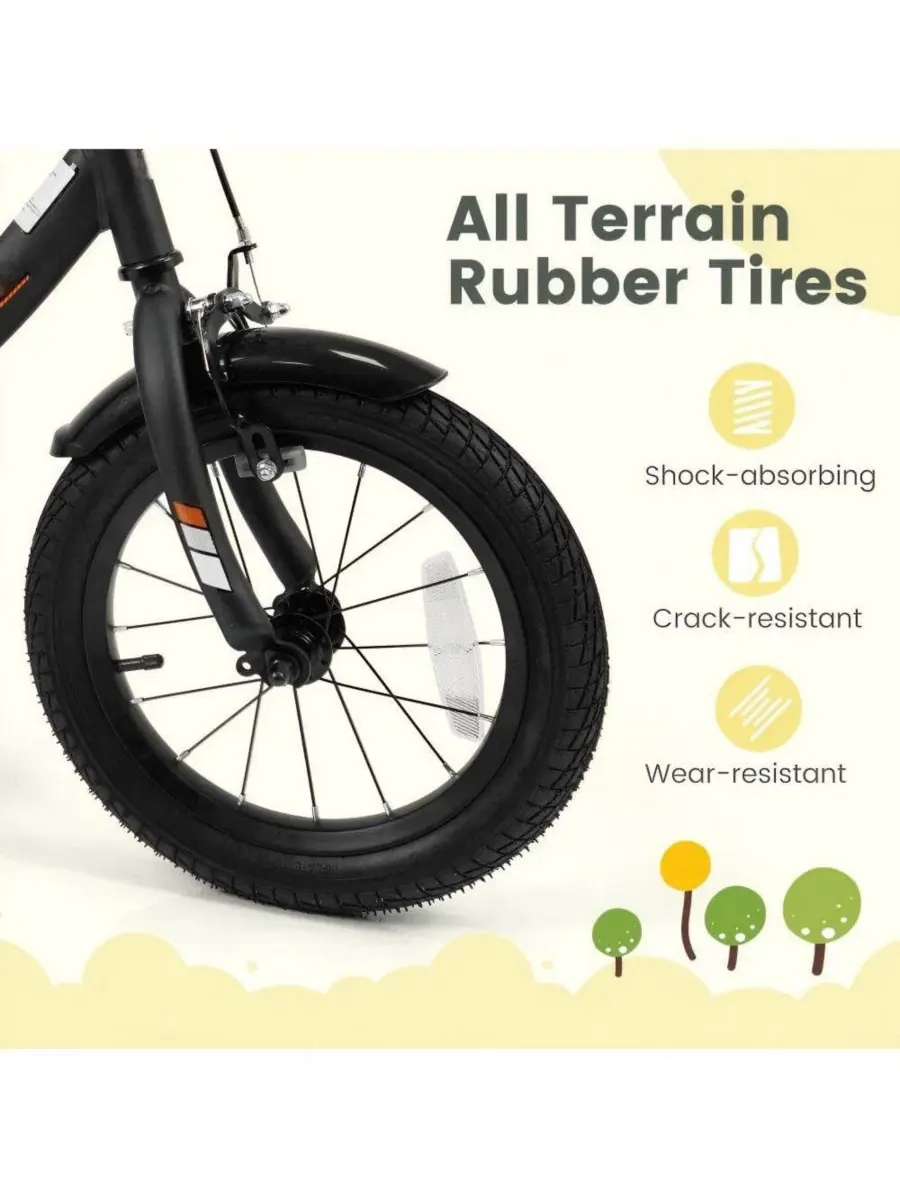 Детский тренировочный велосипед 30 см с регулируемым сиденьем и двойной тормозной системой Hongge — изображение 5 из 10
